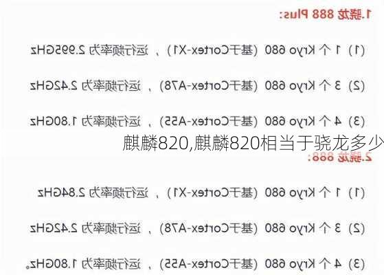 麒麟820,麒麟820相当于骁龙多少