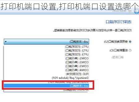 打印机端口设置,打印机端口设置选哪个