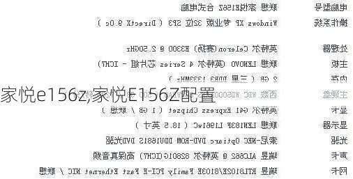 家悦e156z,家悦E156Z配置