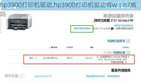 hp3900打印机驱动,hp3900打印机驱动有wⅰn7版吗