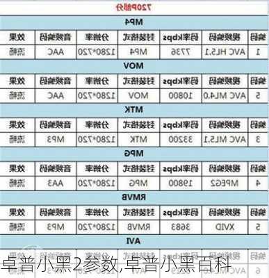 卓普小黑2参数,卓普小黑百科