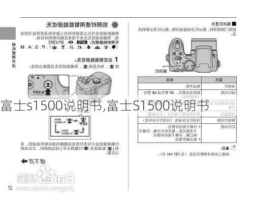 富士s1500说明书,富士S1500说明书