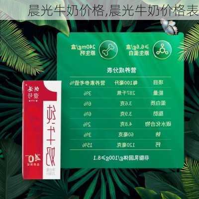 晨光牛奶价格,晨光牛奶价格表