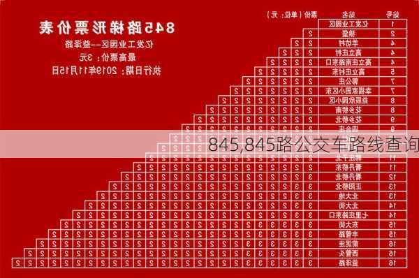 845,845路公交车路线查询