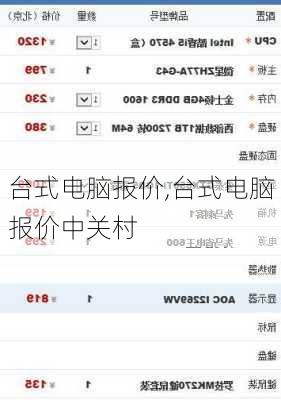 台式电脑报价,台式电脑报价中关村