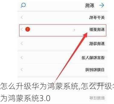 怎么升级华为鸿蒙系统,怎么升级华为鸿蒙系统3.0