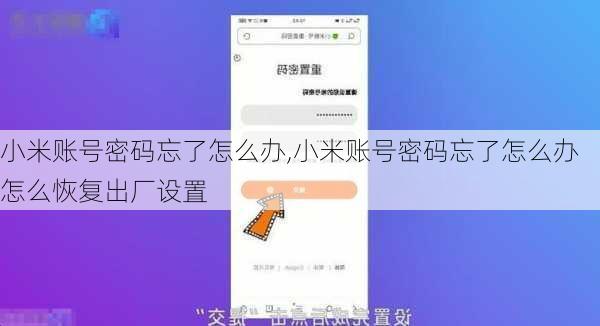 小米账号密码忘了怎么办,小米账号密码忘了怎么办怎么恢复出厂设置