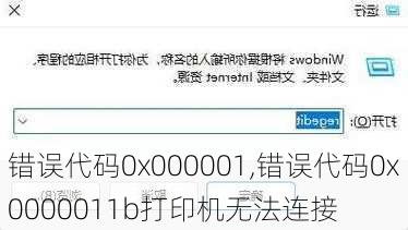 错误代码0x000001,错误代码0x0000011b打印机无法连接