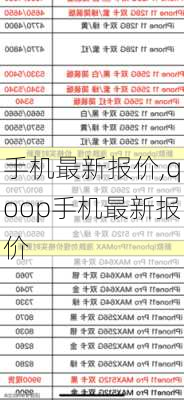 手机最新报价,qoop手机最新报价